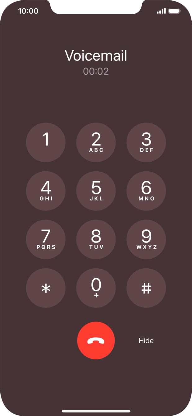 Press the end call icon to end the call. Press the end call icon to end the call.