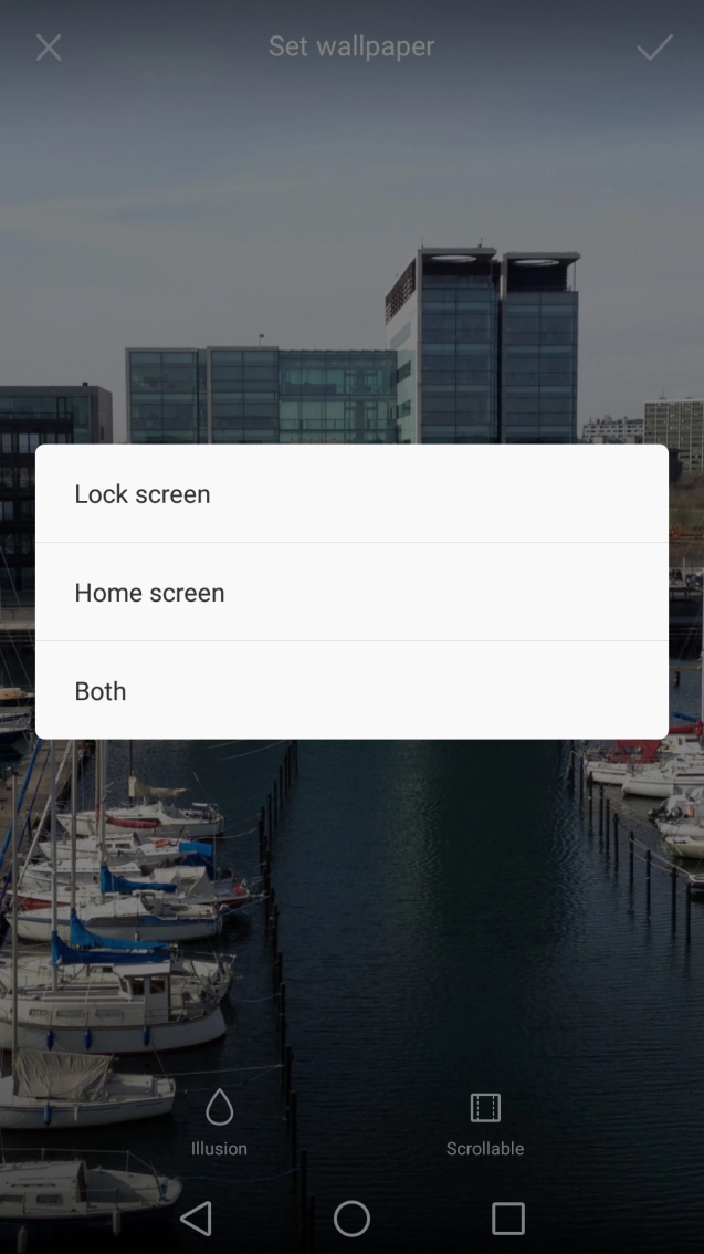 Press the required setting.