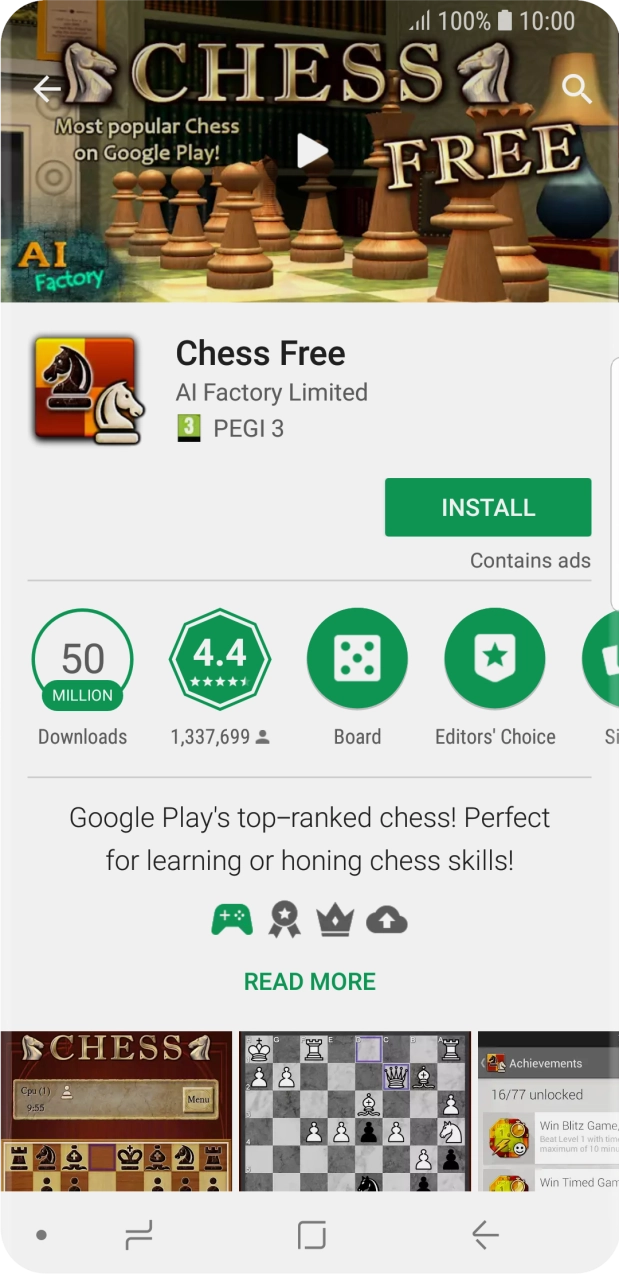 Press INSTALL and follow the instructions on the screen to install the app. Press INSTALL and follow the instructions on the screen to install the app.