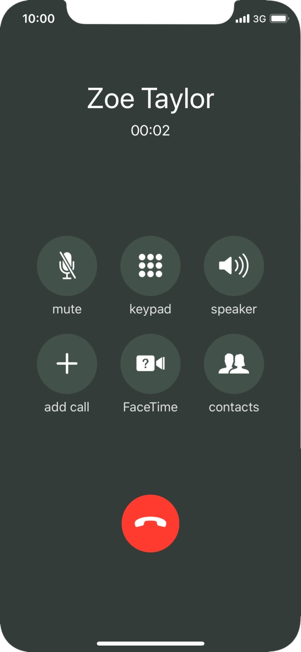Press the end call icon to end the call. Press the end call icon to end the call.