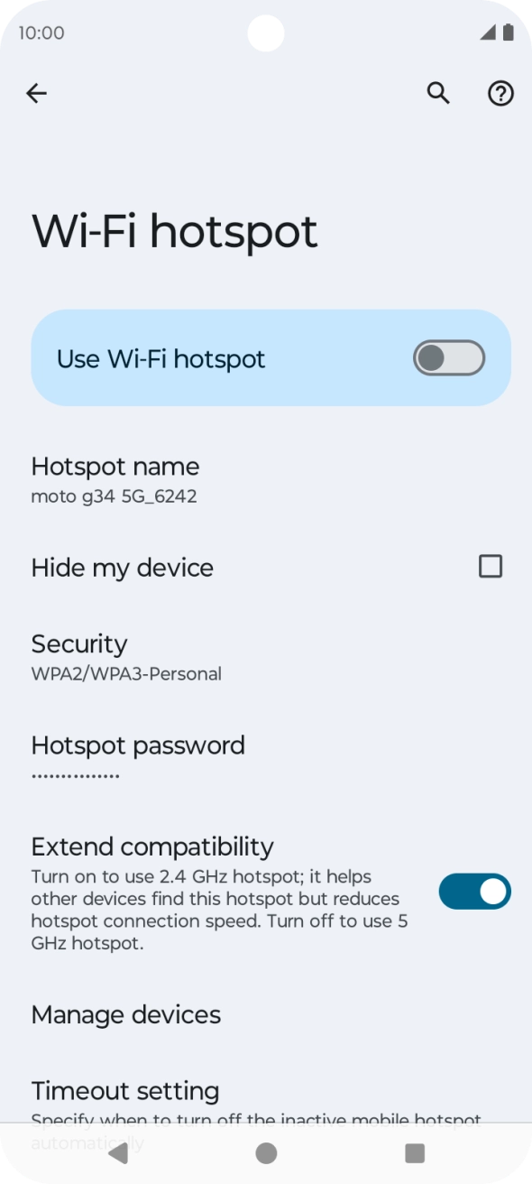 Press Hotspot name.