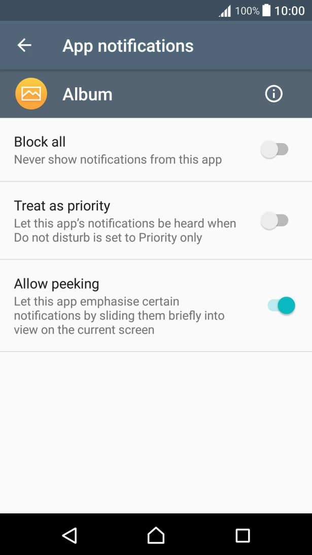 Press Block all to turn the function on or off. Press Block all to turn the function on or off.