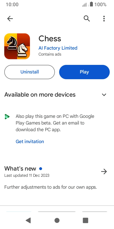 Press Uninstall.