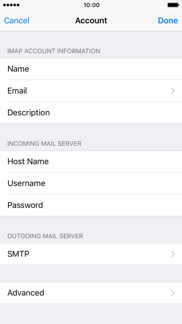 Press SMTP. Press SMTP.