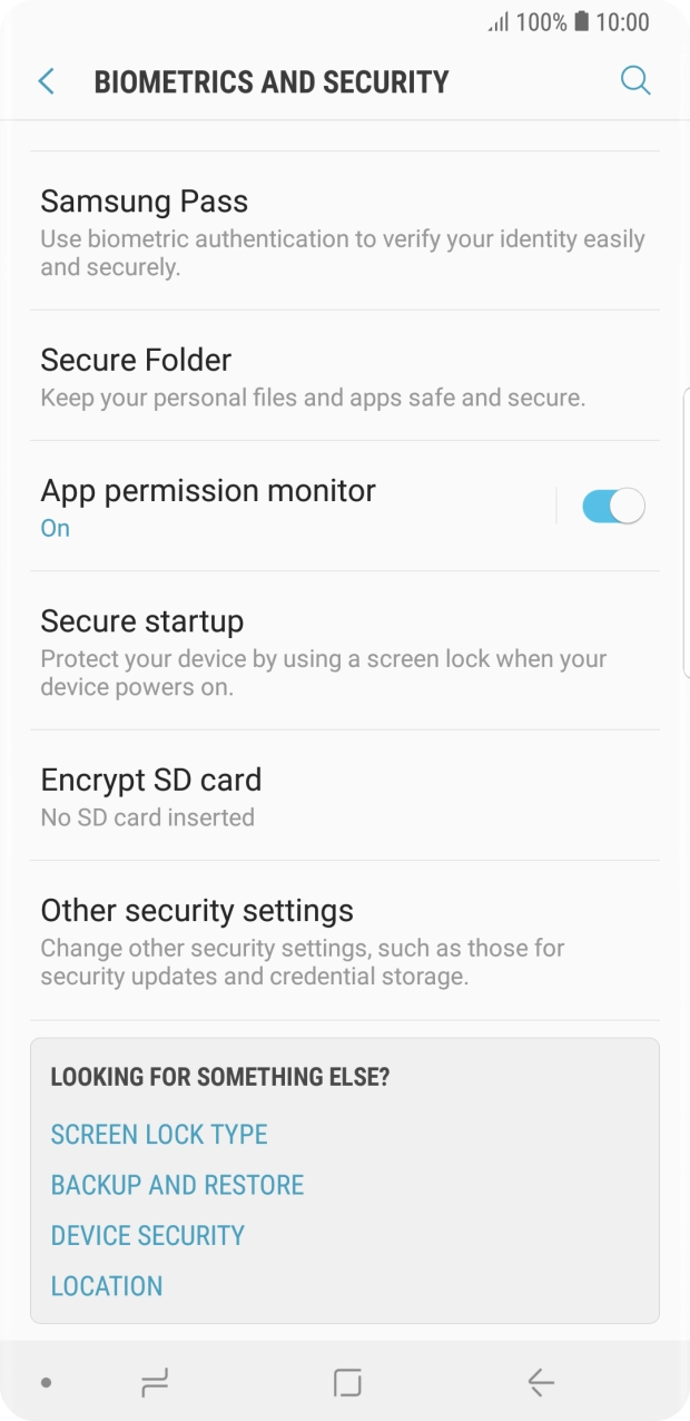 Press Other security settings. Press Other security settings.