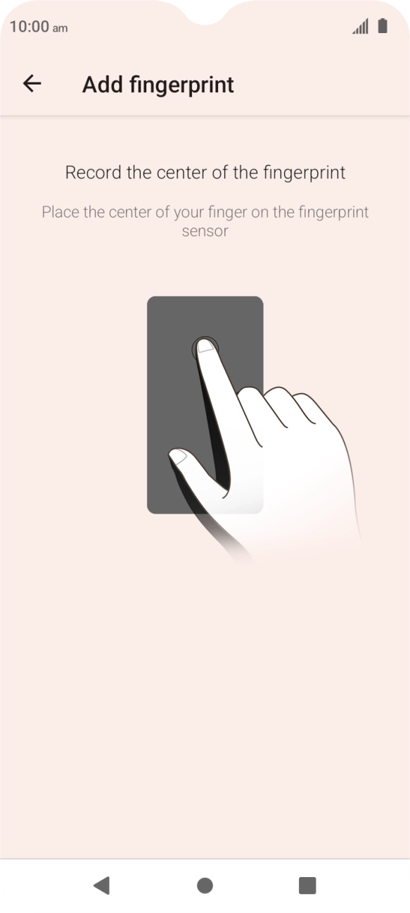 Follow the instructions on the screen to create the phone lock code using your fingerprint. Follow the instructions on the screen to create the phone lock code using your fingerprint.