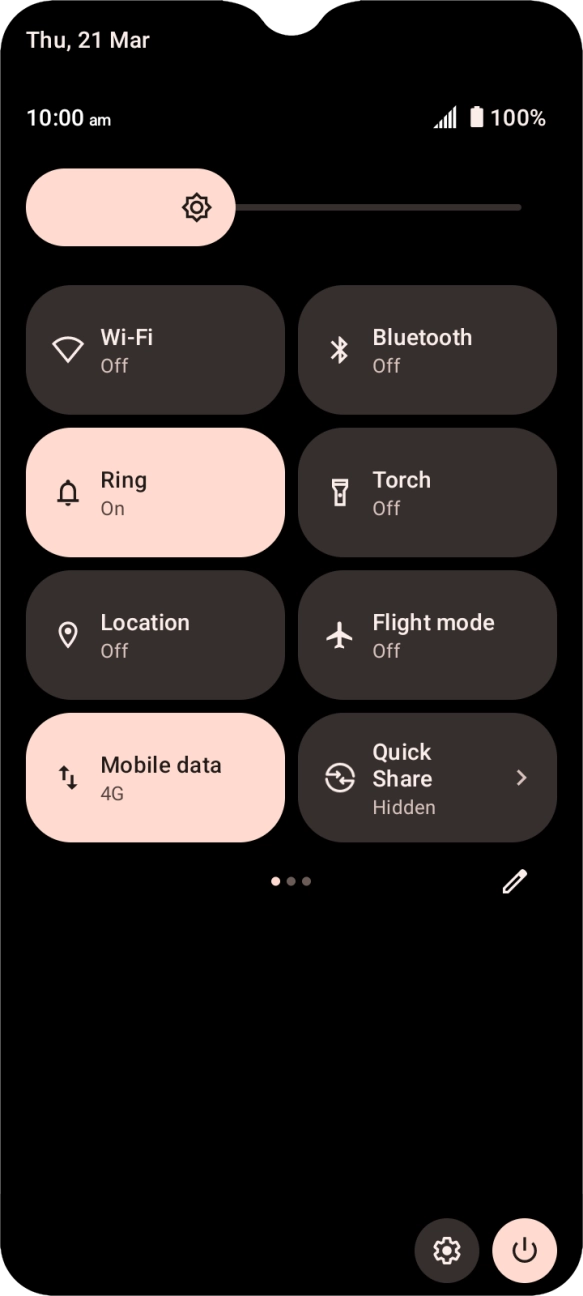 Press the settings icon. Press the settings icon.