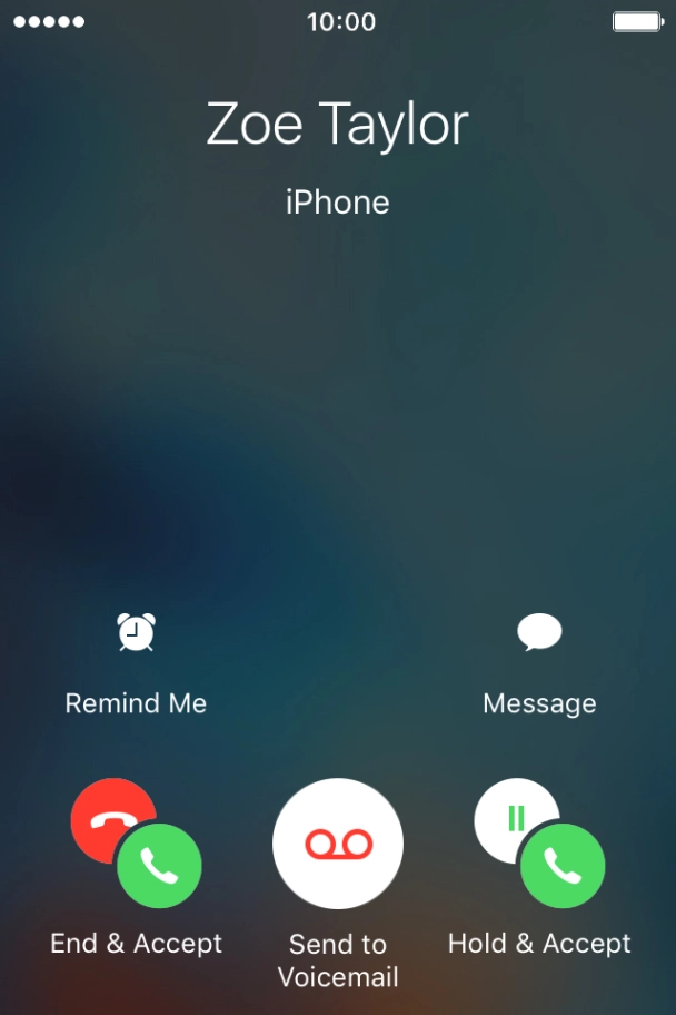 When you have an ongoing call, a new call is signalled by a sound. Press Hold & Accept to answer the new call. When you have an ongoing call, a new call is signalled by a sound. Press Hold & Accept to answer the new call.