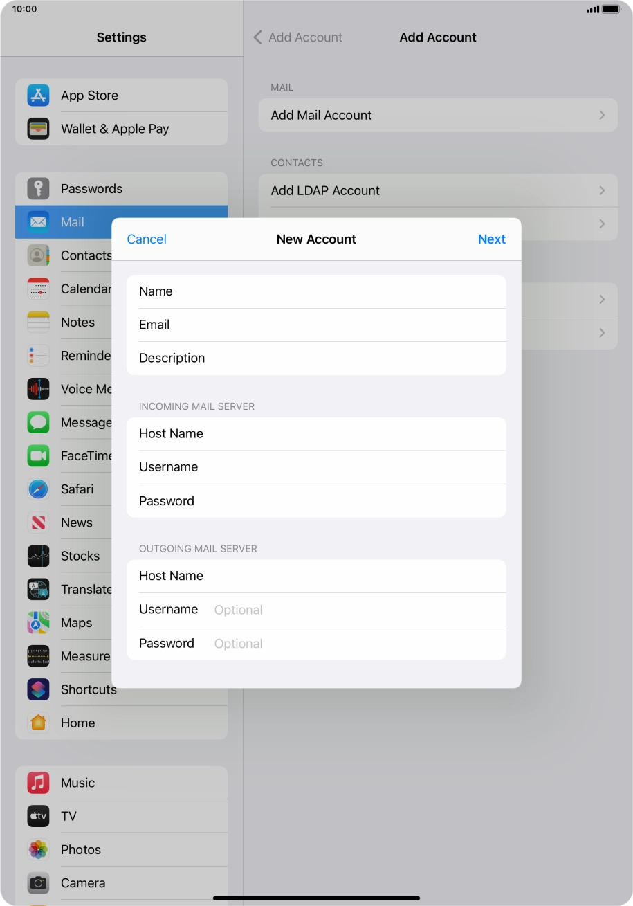 Press Username and key in the username for your Telstra email account. Press Username and key in the username for your Telstra email account.