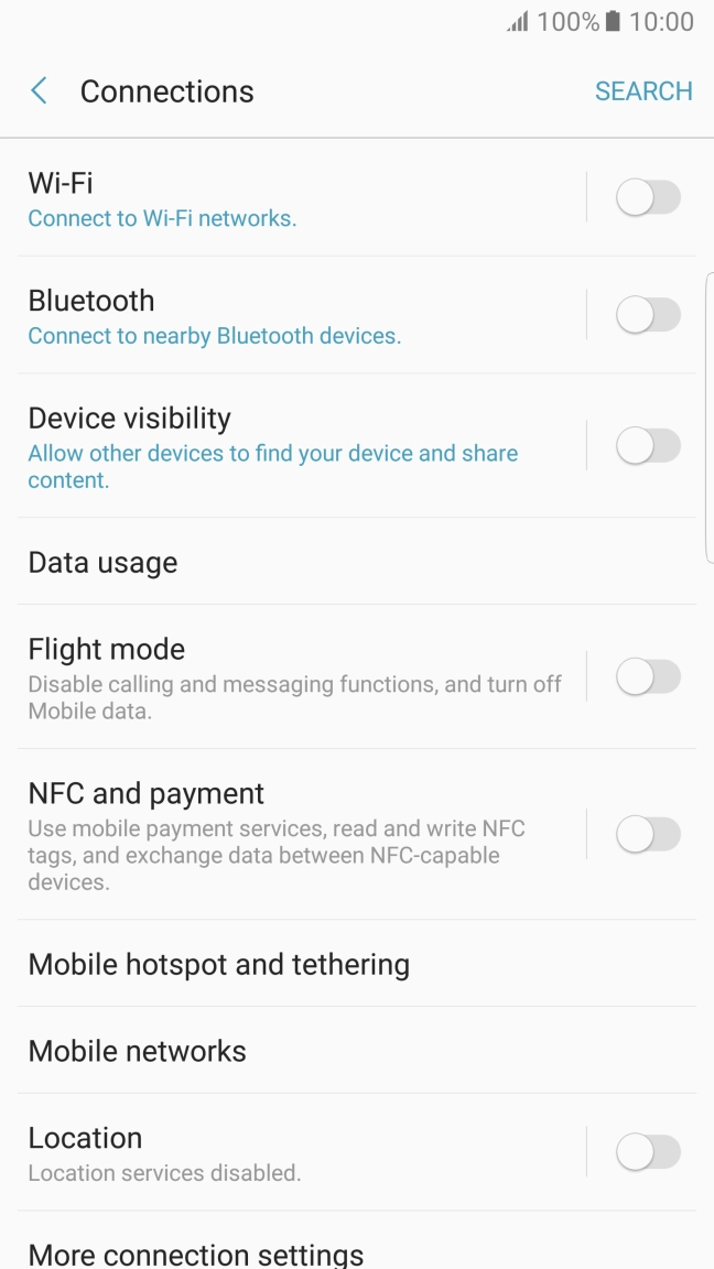 Press Data usage.