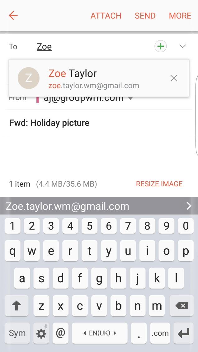 Press the required contact.