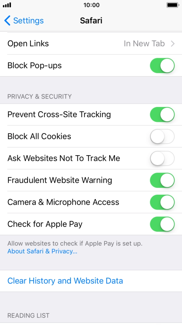 Press Clear History and Website Data. Press Clear History and Website Data.