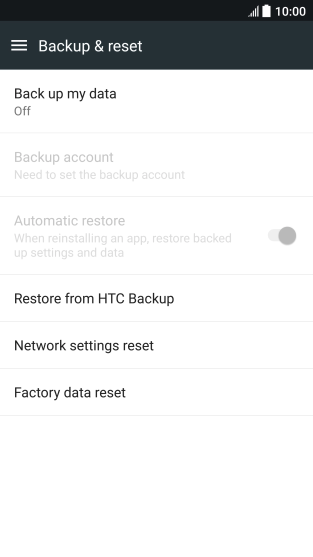 Press Factory data reset. Press Factory data reset.