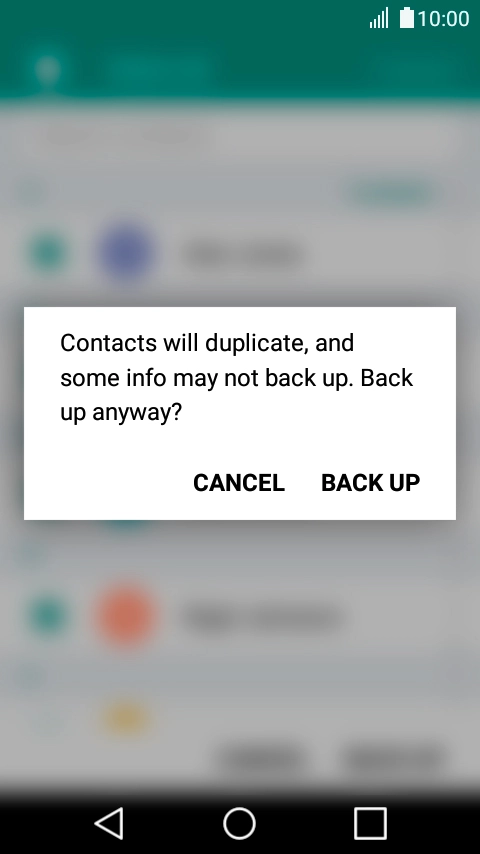 Press BACK UP. Press BACK UP.