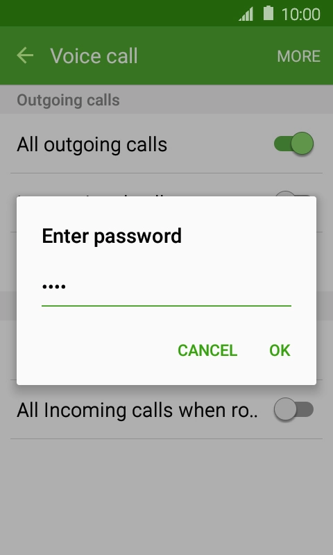 Key in your call barring password and press OK. Key in your call barring password and press OK.