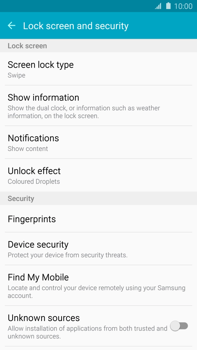 Press Screen lock type. Press Screen lock type.