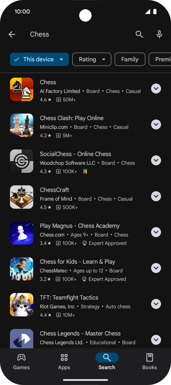 Press the required app.