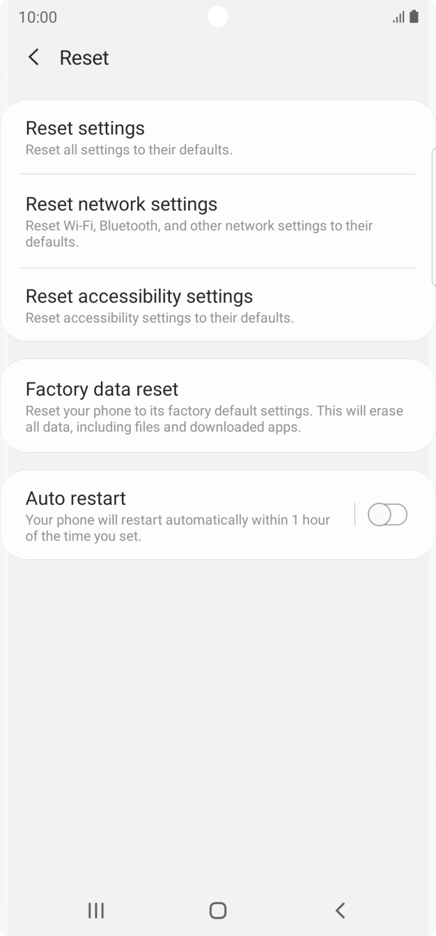 Press Factory data reset. Press Factory data reset.