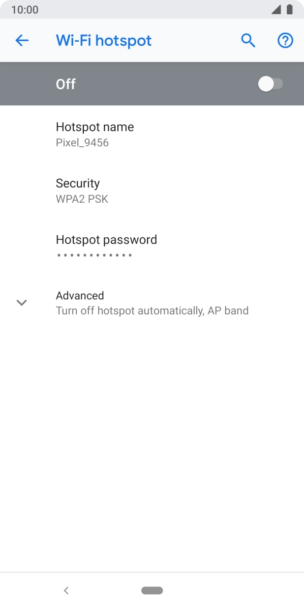 Press Hotspot name.