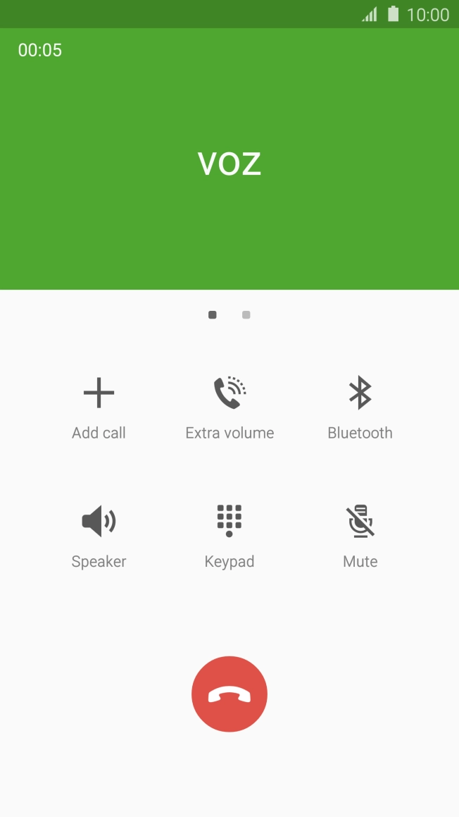 Press the end call icon. Press the end call icon.