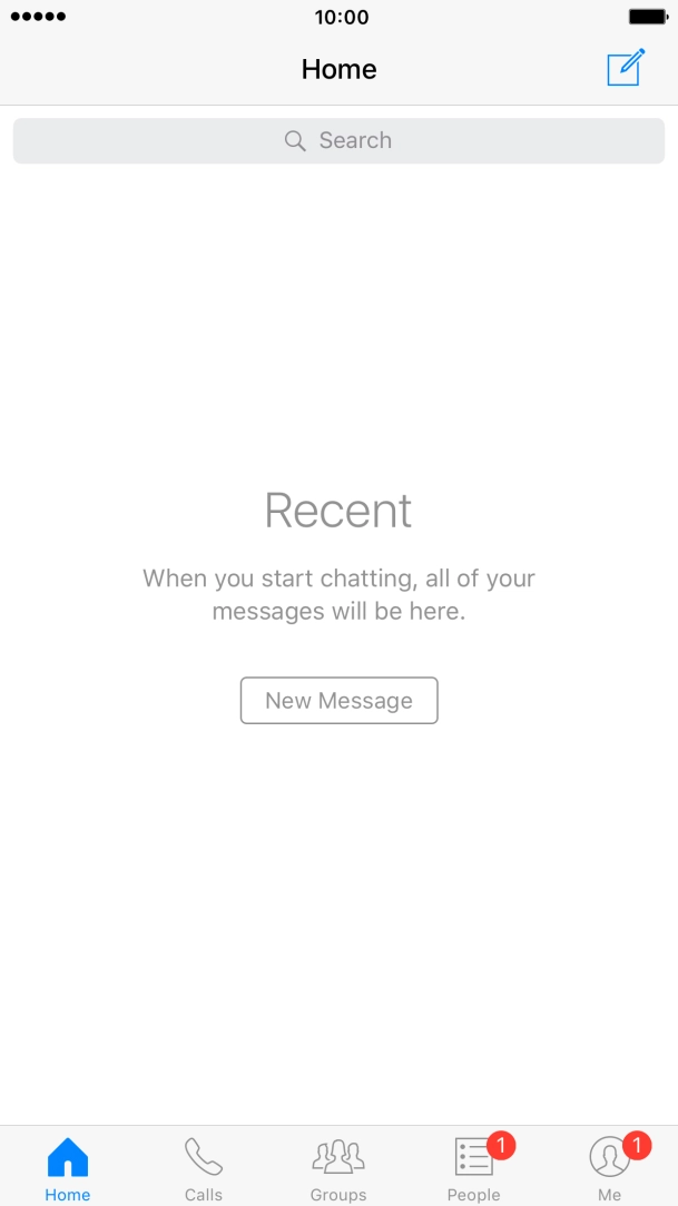 Press the new message icon. Press the new message icon.