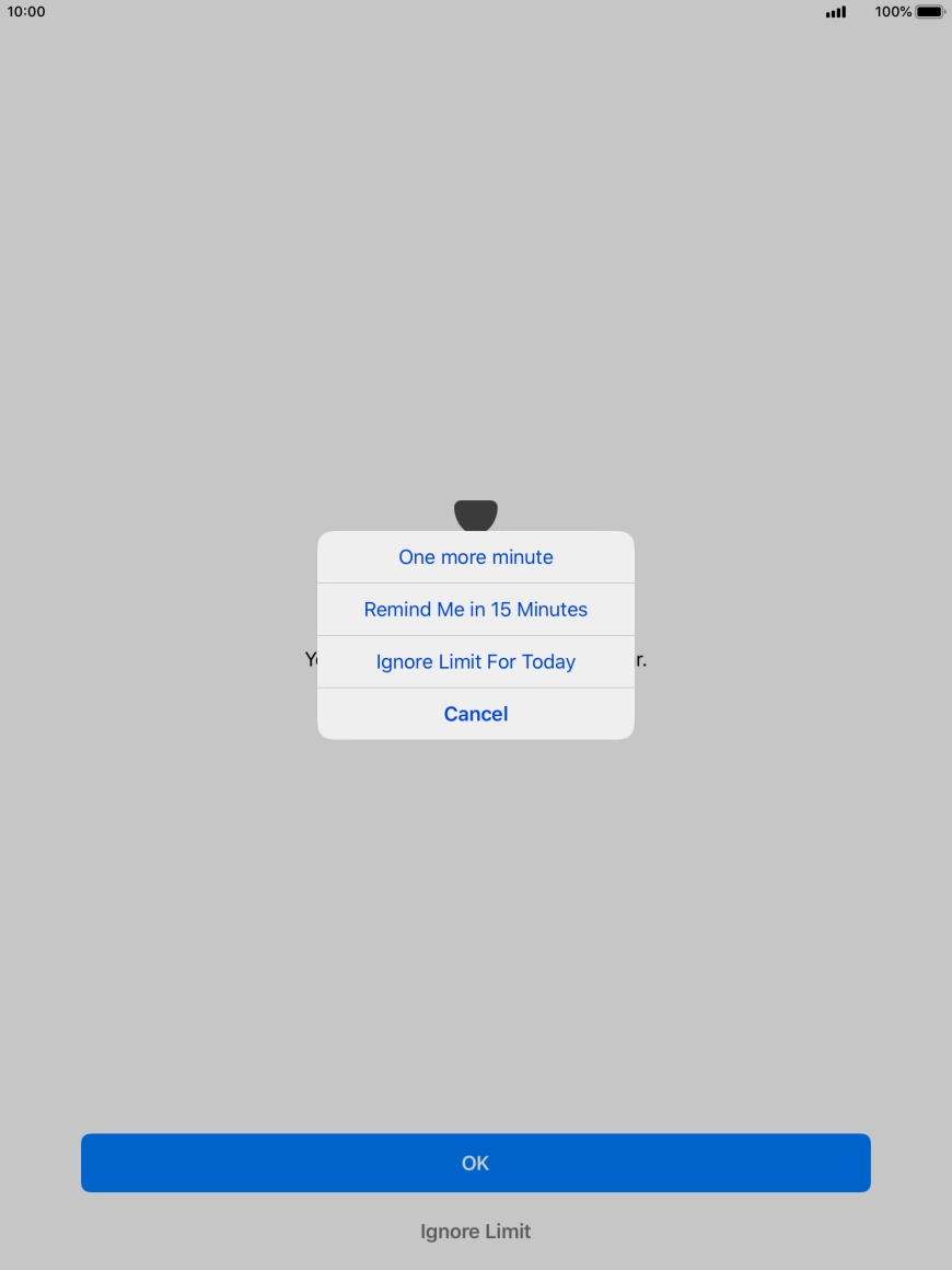 Press the required setting.