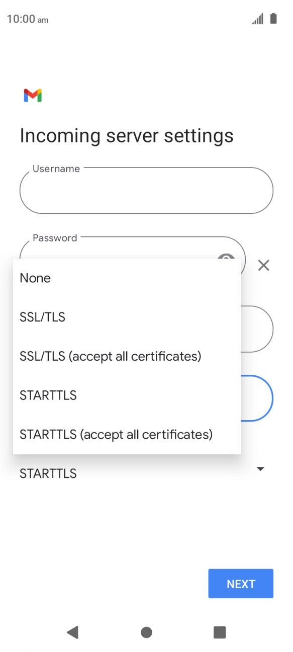 Press SSL/TLS. Press SSL/TLS.
