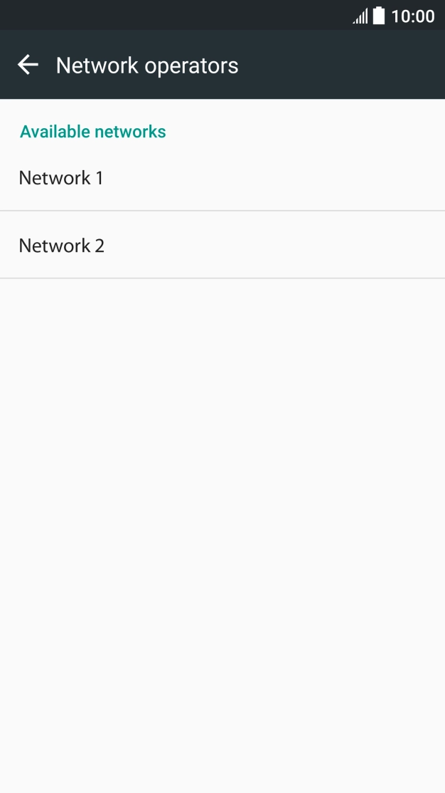 Press the required network. Press the required network.
