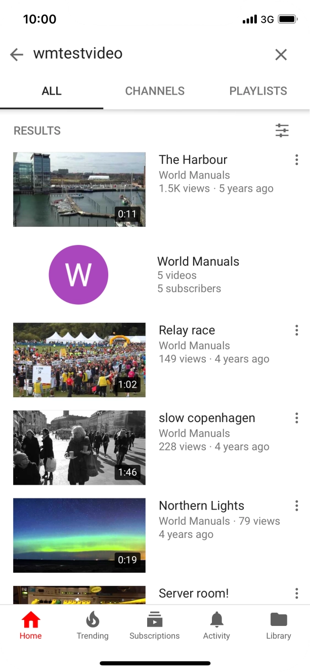Press the required video clip. Press the required video clip.