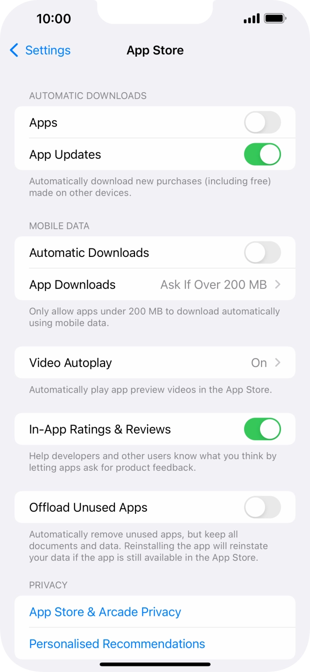 Press the indicators next to the required content types to turn the function on or off. Press the indicators next to the required content types to turn the function on or off.