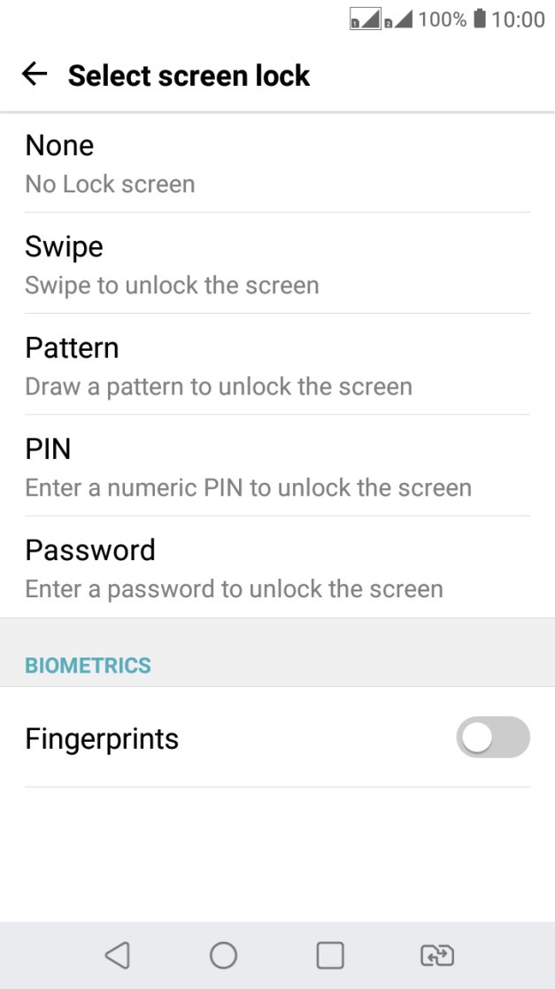 Press Fingerprints.