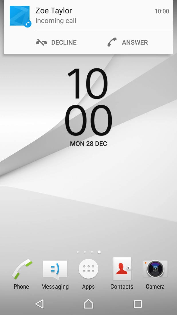 If the screen lock is turned on, press ANSWER.
