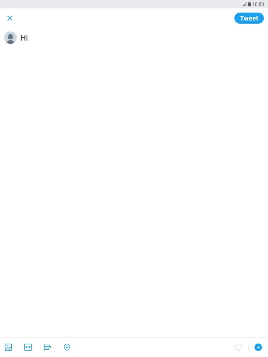 Write the required text and press Tweet.