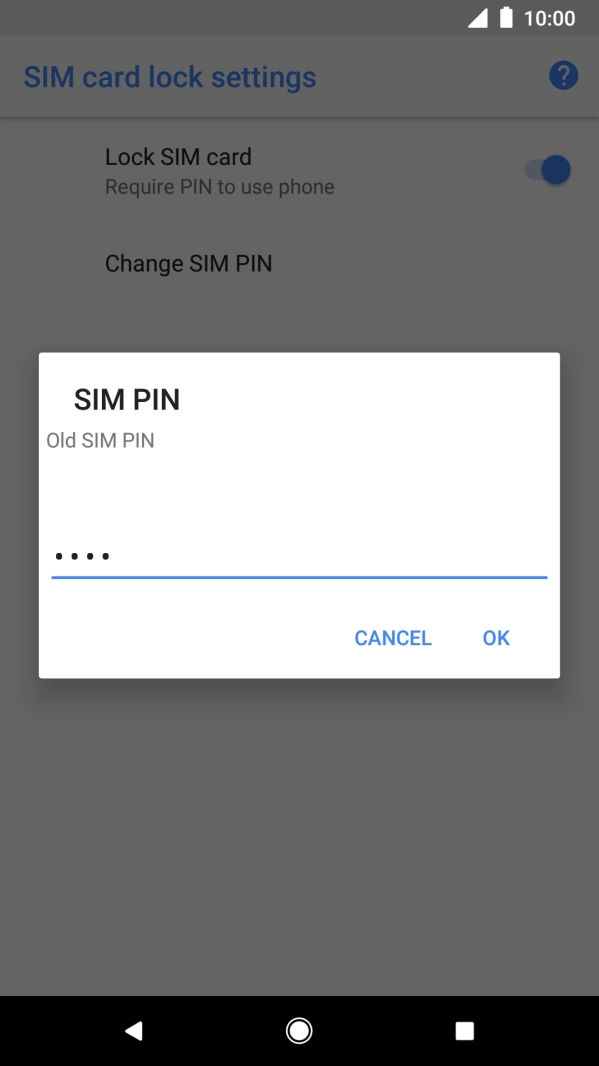 Key in your current PIN and press OK. Key in your current PIN and press OK.