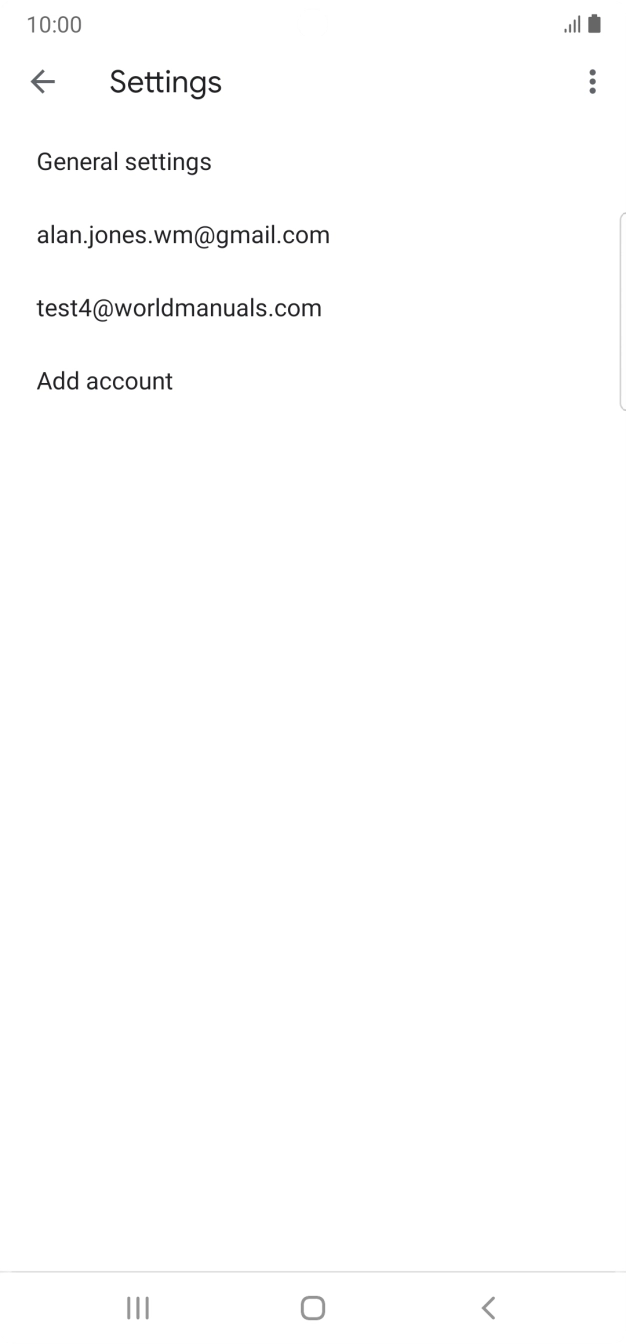 Press the required email account. Press the required email account.