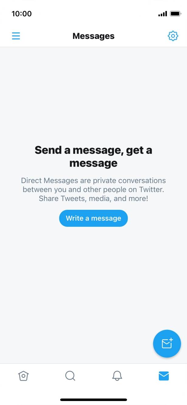 Press the new message icon. Press the new message icon.