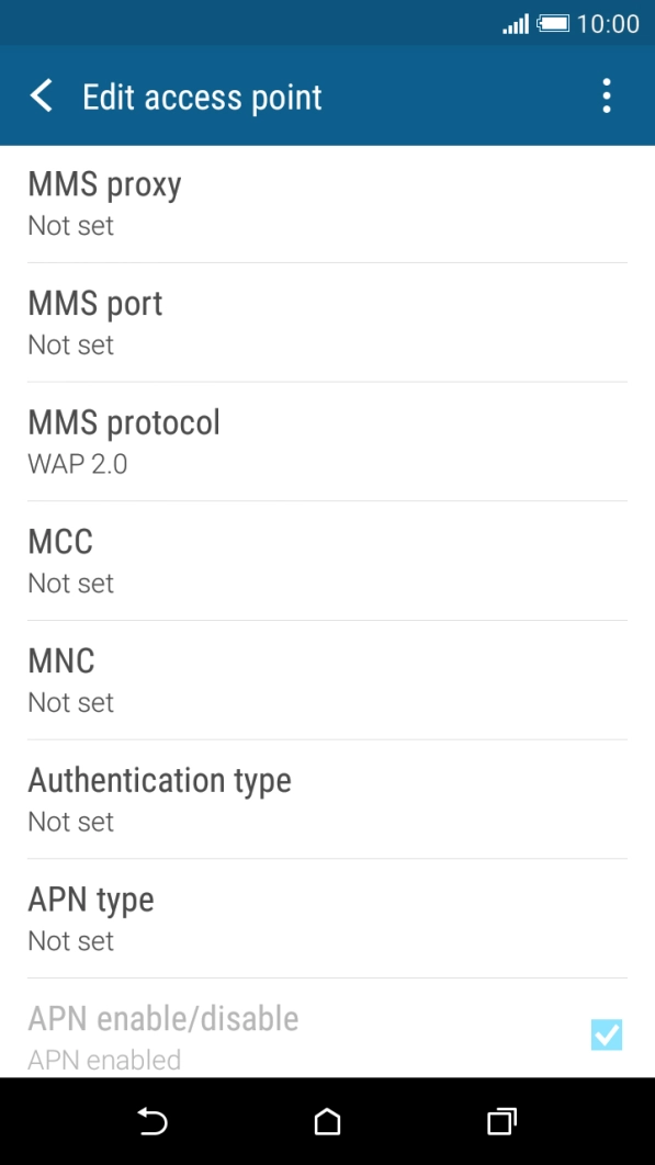 Press MMS proxy.