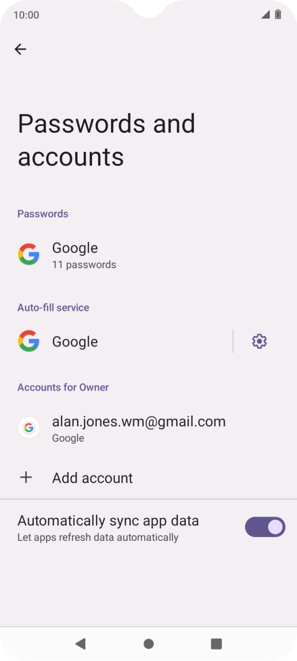 Press Add account. Press Add account.