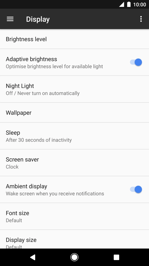 Press Adaptive brightness to turn automatic brightness on or off.