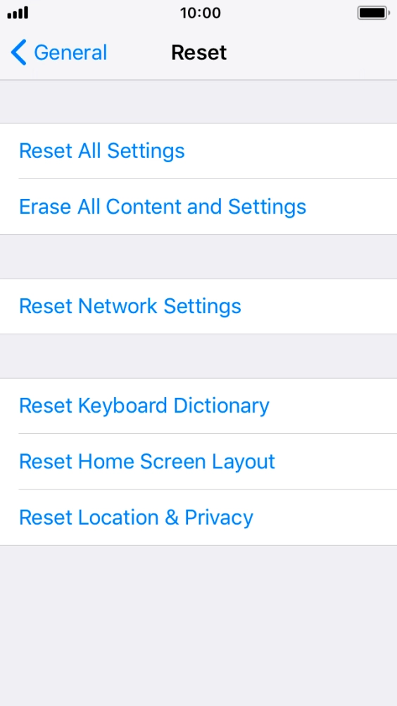 Press Reset All Settings. Press Reset All Settings.