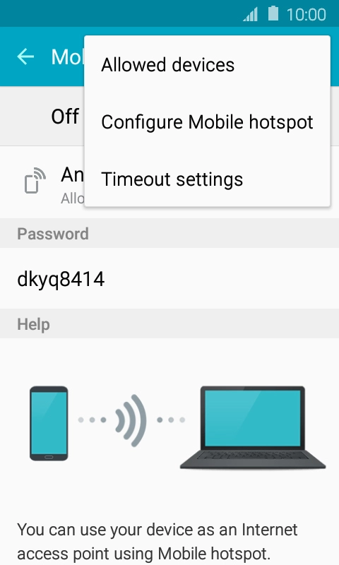 Press Configure Mobile hotspot. Press Configure Mobile hotspot.