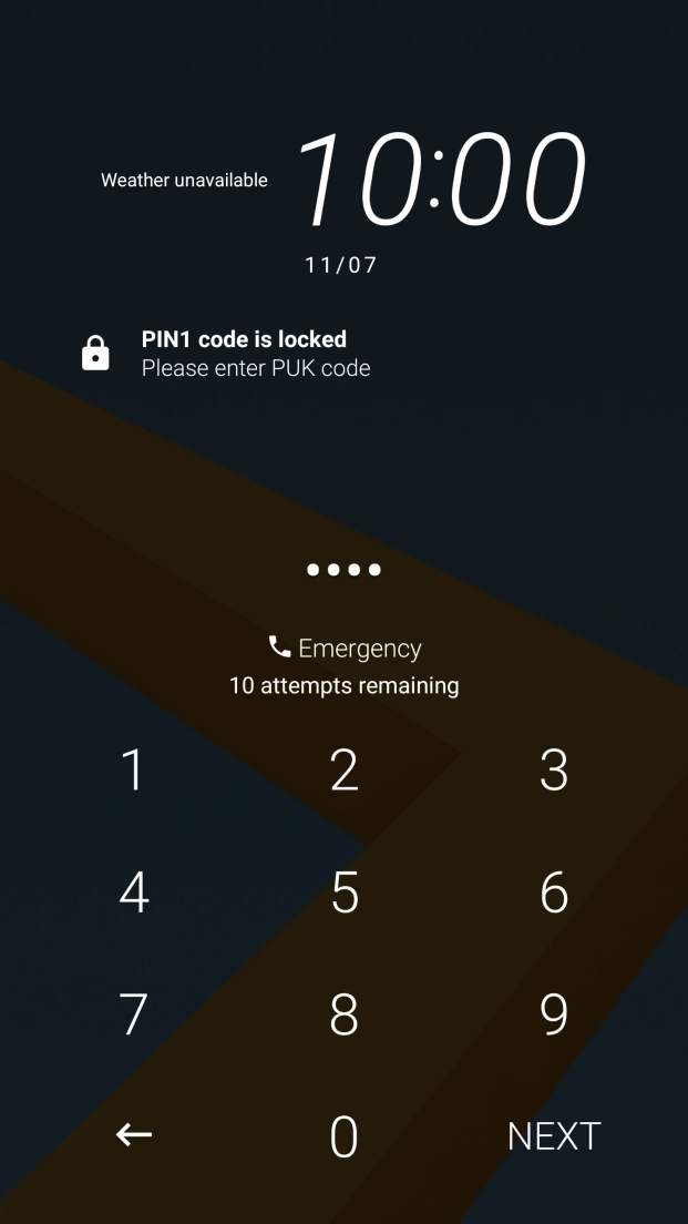 Key in a new four-digit PIN and press NEXT. Key in a new four-digit PIN and press NEXT.