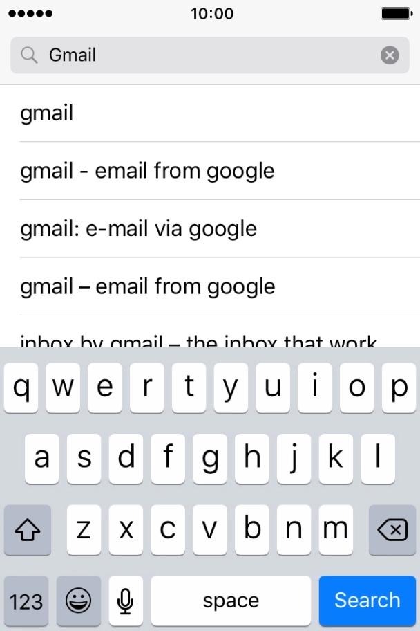 Key in Gmail and press Search.