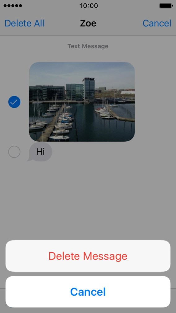 Press Delete Message. Press Delete Message.