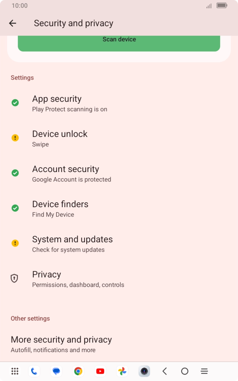 Press Device unlock. Press Device unlock.