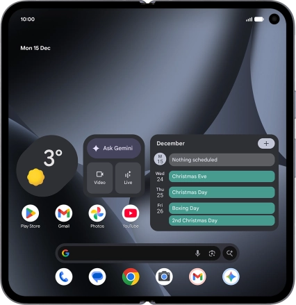 Image 1: Front view of the Google Pixel 10 Pro Fold