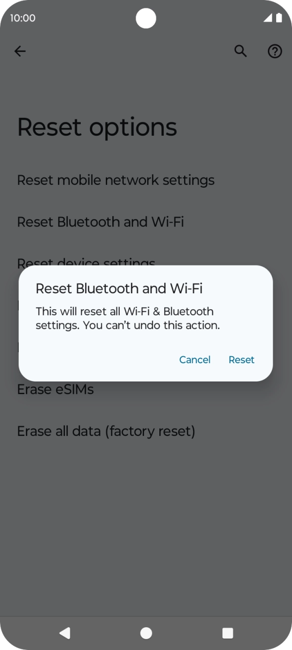Press Reset. Press Reset.