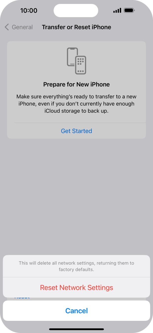 Press Reset Network Settings. Press Reset Network Settings.
