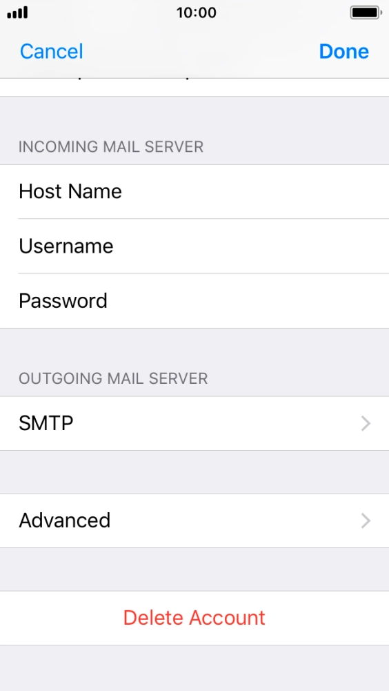 Press SMTP. Press SMTP.