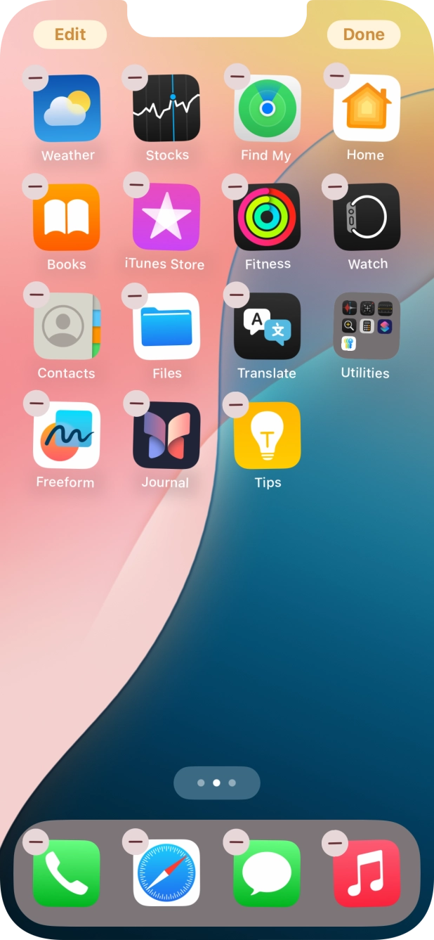 Press the home screen icon. Press the home screen icon.